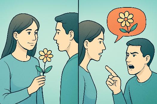 Exemple concret : Etwas durch die Blume sagen en situation