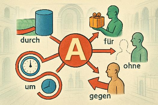 Les Prépositions avec l'Accusatif : durch, für, ohne, um, gegen