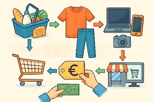 Vocabulaire Allemand: Les produits dans le commerce et la consommation