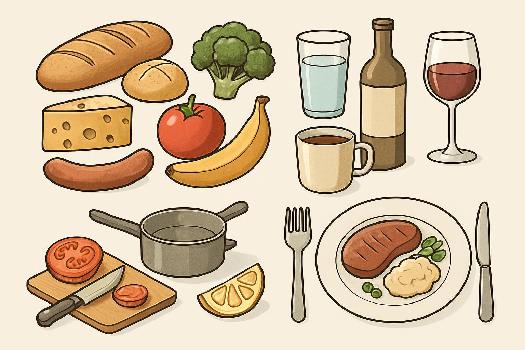 Vocabulaire Allemand : Les Repas (Essen, Trinken, Kochen)