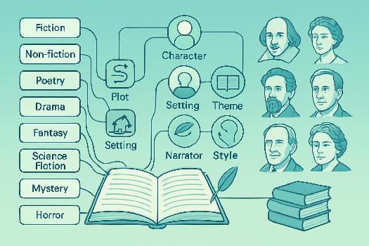Exploration du Vocabulaire Littéraire Anglais : Genres et Auteurs