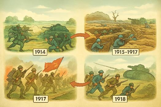 La Première Guerre Mondiale : Les Grandes Phases du Conflit (1914-1918)