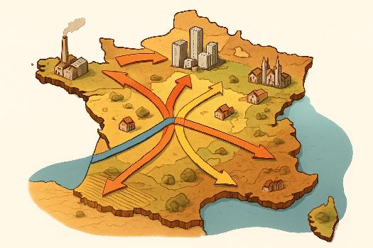 Modèle de croquis : Les dynamiques territoriales en France