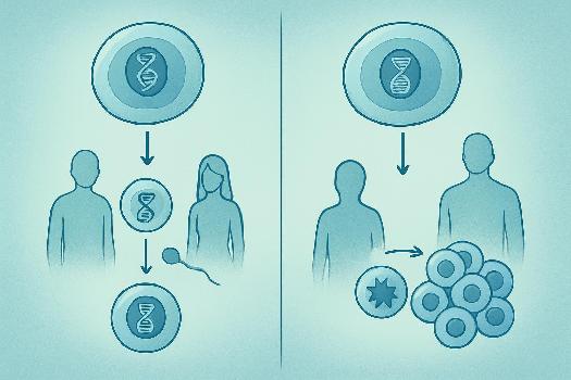 Mutations Germinales vs. Mutations Somatiques : Deux Types, Deux Destins